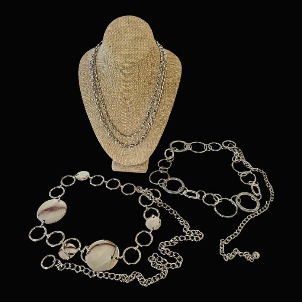 ChainWaist Belts Silver Metal Chain Link summer Y2K lot of 3